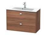 Duravit Brioso Waschtischunterbau BR411101079 Compact 820x553mm, Nussbaum Natur/Chrom, 2 Ausz.