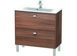Duravit Brioso Waschtischunterbau BR440701079 820x389mm, Nussbaum Natur/Chrom, 2 Auszüge