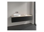 Villeroy und Boch Antao Waschtisch-Unterschrank L26113PD 160x36x50cm, Waschbeckenplattenfarbe botticino, black matt lacquer, mit Beleuchtung