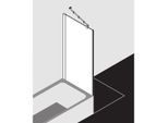Kermi Pasa XP Seitenwand verkürzt neben Badewanne PXTVD090171PK 90x175cm, silber mattglanz, ESG klar Clean