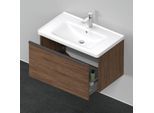 Duravit D-Neo Waschtisch-Unterschrank DE425502121 78,4 x 45,2 cm, Nussbaum Dunkel, wandhängend, 1 Auszug