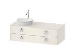 Duravit White Tulip Waschtisch-Unterschrank WT4992LH4H4 130 x 55 cm, Nordic Weiß Hochglanz, wandhängend, 2 Schubkästen mit Griff, Becken links