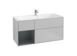 Villeroy und Boch Finion Waschtischunterschrank F060HGGJ 119,6x59,1cm, Regal links Midnight Blue Matt Lacquer, Light grey matt