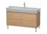 Duravit Brioso Waschtischunterbau BR443701052 1184x459mm, Europ. Eiche, 2 Auszüge, Griff Chrom