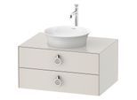 Duravit White Tulip Waschtisch-Unterschrank WT499003939 80 x 55 cm, Nordic Weiß Seidenmatt, wandhängend, 2 Schubkästen mit Griff, 1 Konsolenplatte