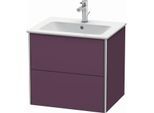 Duravit XSquare Waschtisch-Unterschrank XS417109494 61x56x47,8cm, 2 Schubkästen, Aubergine seidenmatt