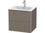 Duravit XSquare Waschtisch-Unterschrank XS417109090 61x56x47,8cm, 2 Schubkästen, Flannel Grey seidenmatt