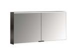 Emco prime Aufputz-Lichtspiegelschrank 949713547 1300x700mm, 2-türig, schwarz/spiegel