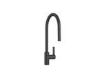 Dornbracht Tara Ultra Spültisch-Einhebelmischer 33870875-33 herausziehbar, mit Brausefunktion, Ausladung 240mm, schwarz matt