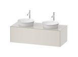Duravit White Tulip Waschtisch-Unterschrank WT4978B3939 130 x 55 cm, Nordic Weiß Seidenmatt, wandhängend, 1 Auszug, 1 Konsolenplatte, Becken beidseitig