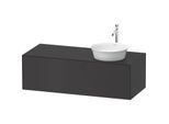 Duravit White Tulip Waschtisch-Unterschrank WT4977R5858 130 x 55 cm, Graphit Seidenmatt, wandhängend, 1 Auszug, 1 Konsolenplatte, Becken rechts