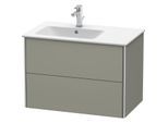 Duravit XSquare Waschtisch-Unterschrank XS417609292 81x56x47,8cm, 2 Schubkästen, Becken links, Steingrau seidenmatt