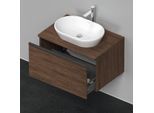 Duravit D-Neo Waschtisch-Unterschrank DE494702121 80 x 55 cm, Nussbaum Dunkel, wandhängend, 1 Auszug, 1 Konsolenplatte