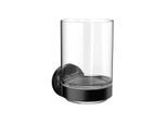 Emco Round Glashalter 432013300 schwarz, Kristallglas klar