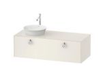 Duravit White Tulip Waschtisch-Unterschrank WT4982LH4H4 130 x 55 cm, Nordic Weiß Hochglanz, wandhängend, 1 Auszug mit Griff, Becken links