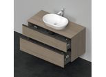 Duravit D-Neo Waschtisch-Unterschrank DE496903535 120 x 55 cm, Eiche Terra, wandhängend, 2 Schubkästen, 1 Konsolenplatte