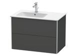 Duravit XSquare Waschtisch-Unterschrank XS417604949 81x56x47,8cm, 2 Schubkästen, Becken links, Graphit matt