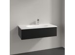 Villeroy und Boch Antao Waschtisch-Unterschrank K02000PD 98,8x25,6x49,3cm, ohne Frontstruktur, black matt lacquer