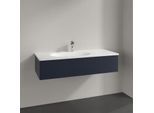 Villeroy und Boch Antao Waschtisch-Unterschrank L03000HG 118,8x25,6x49,3cm, ohne Frontstruktur, midnight blue matt lacquer, mit Beleuchtung