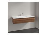 Villeroy und Boch Antao Waschtisch-Unterschrank L03000HM 118,8x25,6x49,3cm, ohne Frontstruktur, warm walnut, mit Beleuchtung
