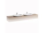LAUFEN Alessi One Möbeldeckplatte H4246240976301 2400x12x500mm 2 Ausschnitte mittig, Noce Canaletto
