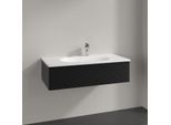 Villeroy und Boch Antao Waschtisch-Unterschrank K02100PD 98,8x25,6x49,3cm, mit Frontstruktur, black matt lacquer