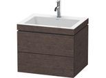 Duravit L-Cube Waschtisch-Unterschrank LC6926O7272 60 x48 cm, 1 Hahnloch, eiche dunkel gebürstet, 2 Schubkästen