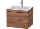 Duravit L-Cube Waschtisch-Unterschrank LC6926O7979 60 x48 cm, 1 Hahnloch, nussbaum natur, 2 Schubkästen