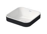 Duravit Happy D.2 Aufsatz-Waschtisch 2359406100 40 x 40 cm, geschliffen, ohne Hahnloch, Überlauf, Hahnlochbank, weiß/anthrazit matt