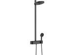 hansgrohe Pulsify S Showerpipe 24240670 mit Brausethermostat Shower Tablet Select 400, mattschwarz