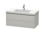 Duravit L-Cube Waschtisch-Unterschrank LC6928O0707 100 x 48 cm, 1 Hahnloch, betongrau matt, 2 Schubkästen