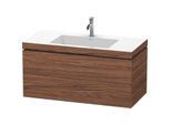Duravit L-Cube Waschtisch-Unterschrank LC6928O2121 100 x 48 cm, 1 Hahnloch, nussbaum dunkel, 2 Schubkästen