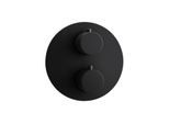 Herzbach Deep Black Fertigmontageset 23.503055.1.12 3 Verbraucher, schwarz matt, Brause-Thermostat