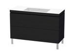 Duravit L-Cube Waschtisch-Unterschrank LC6939N1616 120 x 48 cm, ohne Hahnloch, Eiche schwarz, 2 Auszüge, bodenstehend
