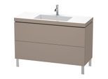 Duravit L-Cube Waschtisch-Unterschrank LC6939O4343 120 x 48 cm, 1 Hahnloch, basalt matt, 2 Auszüge, bodenstehend