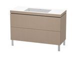 Duravit L-Cube Waschtisch-Unterschrank LC6939N7575 120 x 48 cm, ohne Hahnloch, leinen, 2 Auszüge, bodenstehend