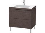 Duravit L-Cube Waschtisch-Unterschrank LC6937O7272 80 x 48 cm, 1 Hahnloch, eiche dunkel gebürstet, 2 Auszüge, bodenstehend