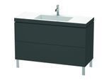 Duravit L-Cube Waschtisch-Unterschrank LC6939O4949 120 x 48 cm, 1 Hahnloch, graphit matt, 2 Auszüge, bodenstehend