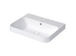 Duravit Happy D.2 Aufsatz-Waschtisch 2360600060 60 x 46 cm, geschliffen, ohne Hahnloch, mit Überlauf, Hahnlochbank, weiß