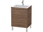 Duravit L-Cube Waschtisch-Unterschrank LC6936O2121 60 x48 cm, 1 Hahnloch, nussbaum dunkel, 2 Auszüge, bodenstehend