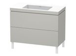 Duravit L-Cube Waschtisch-Unterschrank LC6938N0707 100 x 48 cm, ohne Hahnloch, betongrau matt, 2 Auszüge, bodenstehend