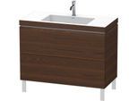 Duravit L-Cube Waschtisch-Unterschrank LC6938O6969 100 x 48 cm, 1 Hahnloch, nussbaum gebürstet, 2 Auszüge, bodenstehend