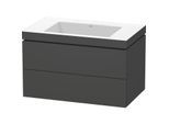 Duravit L-Cube Waschtisch-Unterschrank LC6927N4949 80 x 48 cm, ohne Hahnloch, graphit matt, 2 Schubkästen