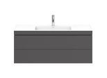 Duravit L-Cube Waschtisch-Unterschrank LC6929O4949 120 x 48 cm, 1 Hahnloch, graphit matt, 2 Schubkästen