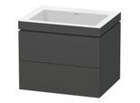 Duravit L-Cube Waschtisch-Unterschrank LC6926N4949 60 x 48 cm, ohne Hahnloch, graphit matt, 2 Schubkästen