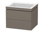 Duravit L-Cube Waschtisch-Unterschrank LC6926N9090 60 x 48 cm, ohne Hahnloch, flannel grey seidenmatt, 2 Schubkästen