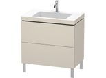 Duravit L-Cube Waschtisch-Unterschrank LC6937O9191 80 x 48 cm, 1 Hahnloch, taupe matt, 2 Auszüge, bodenstehend
