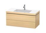 Duravit L-Cube Waschtisch-Unterschrank LC6928O7171 100 x 48 cm, 1 Hahnloch, mediterane eiche, 2 Schubkästen