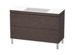 Duravit L-Cube Waschtisch-Unterschrank LC6939N7272 120 x 48 cm, ohne Hahnloch, eiche dunkel gebürstet, 2 Auszüge, bodenstehend
