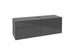 Villeroy und Boch Collaro Waschtischunterschrank C04900FP 160 x 54,8 x 50 cm, Waschtisch mittig, Glossy Grey